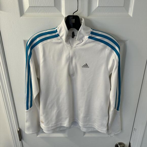 Blue Stripes White Adidas Track Pullover Jacket - Picture 7 of 9